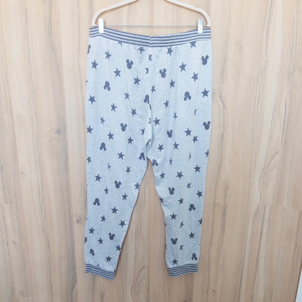 Disney Womens Pajama Set XL Gray Mickey Mouse Star Print Loungewear Comfy Soft - Picture 6 of 7